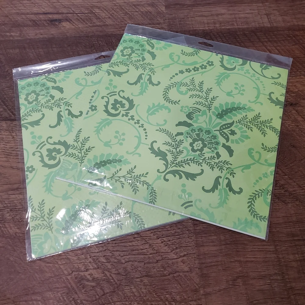 K and Company Marcella Fresh Paint Scrapbooking Paper Designer Pattern Green New